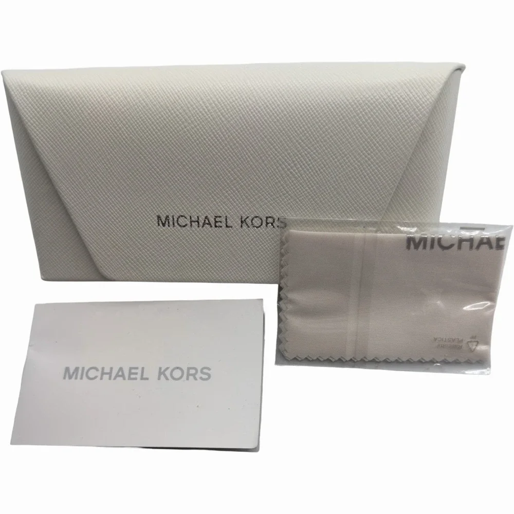 Replacement Michael Kors White Leather Snap Closure SUNGLASS EyeGlass Case 6